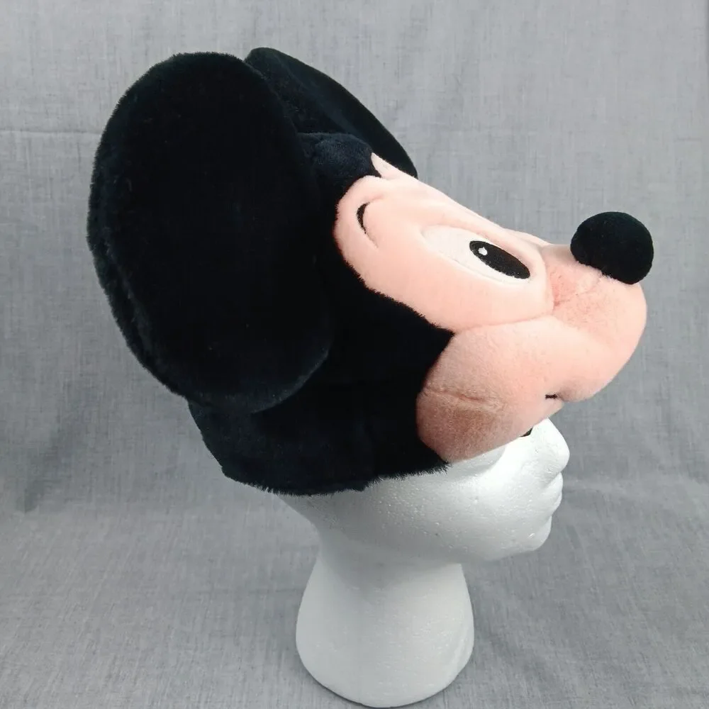 Walt Disney World Mickey Mouse Head Hat Plush Elastic Back Vintage Toddler Size